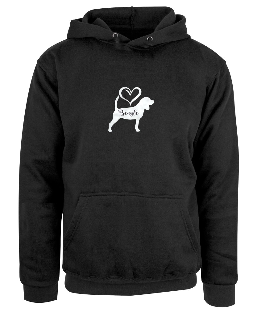 Beagle hjerte hettegenser
