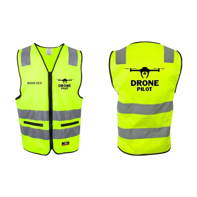 Refleksvest Dronepilot med navn