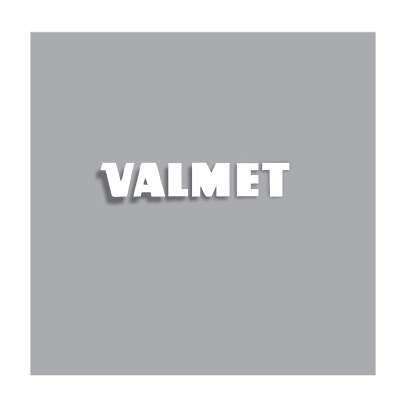 Valmet klistremerke 40cm hvit