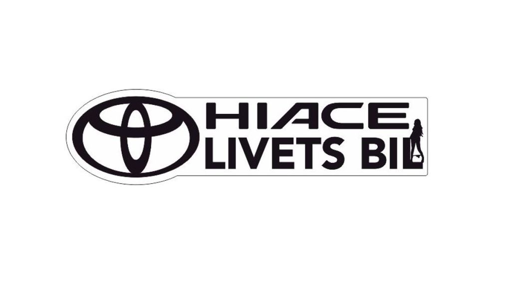 Hiace Livets Bil Med Dame Sort Klistremerke