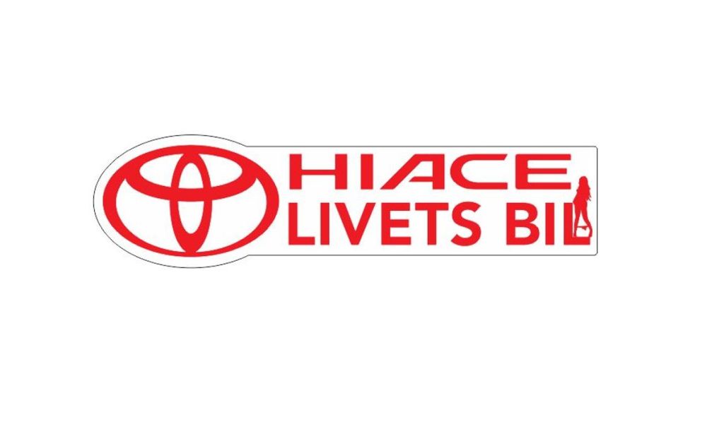 Hiace Livets Bil Med Dame Rødt Klistremerke