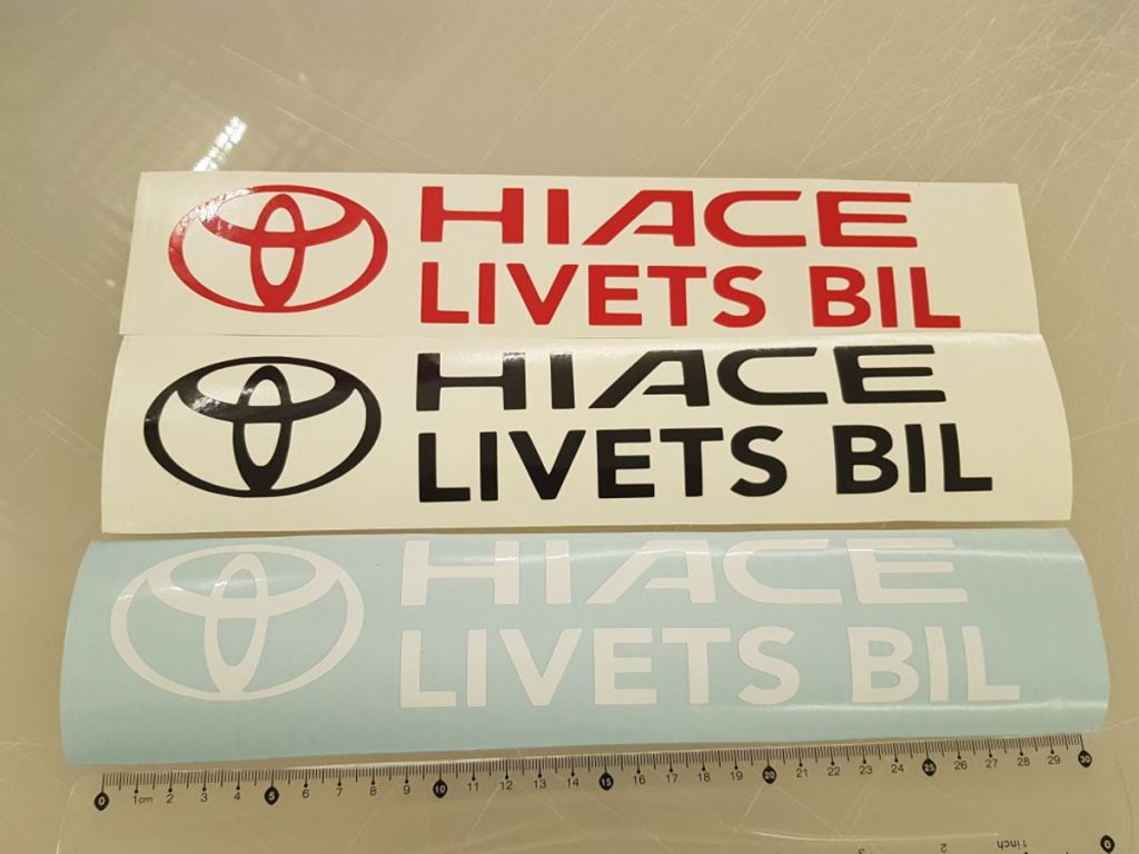 Hiace Livets Bil Hvit Klistremerke