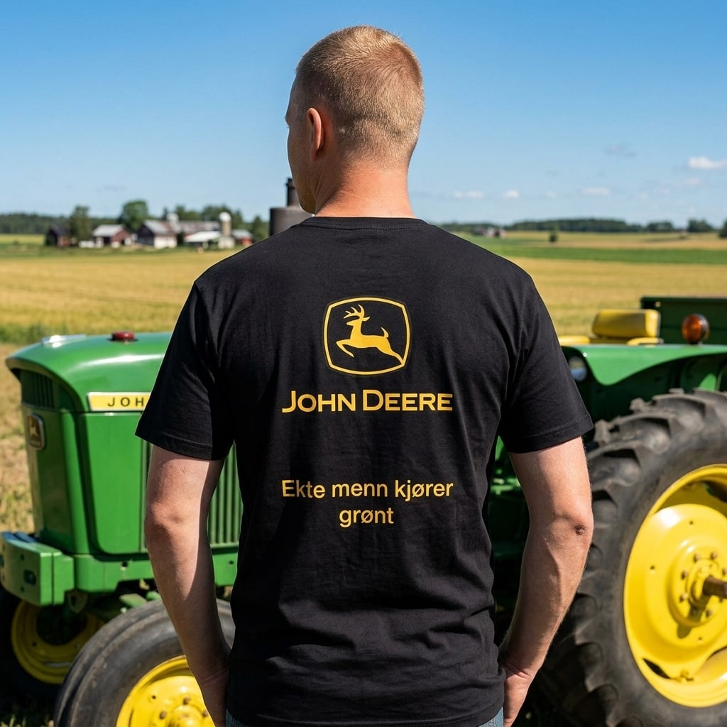 T-skjorte John Deere Ekte Menn Kjører Grønt