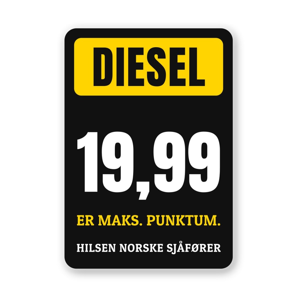 Klistremerke DIESEL 19,99 ER MAKS. PUNKTUM.