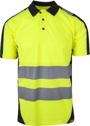 Poloskjorte Varsel Kl. 2 Safety-gul, forfra
