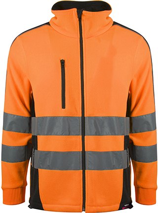 Fleecejakke Varsel Kl. 3 Safety-oransje, forfra
