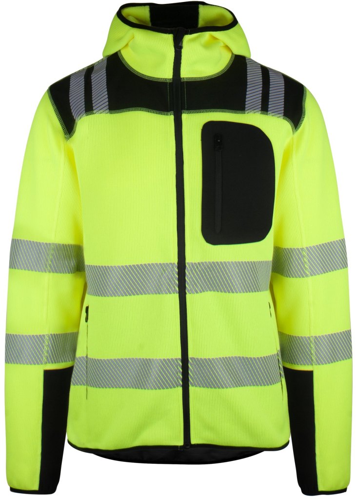 Fleece-hoodie Varsel Kl. 2/3 Safety-gul, forfra