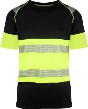 T-skjorte Varsel Kl. 1 Svart/gul Sort/Safety-gul, forfra