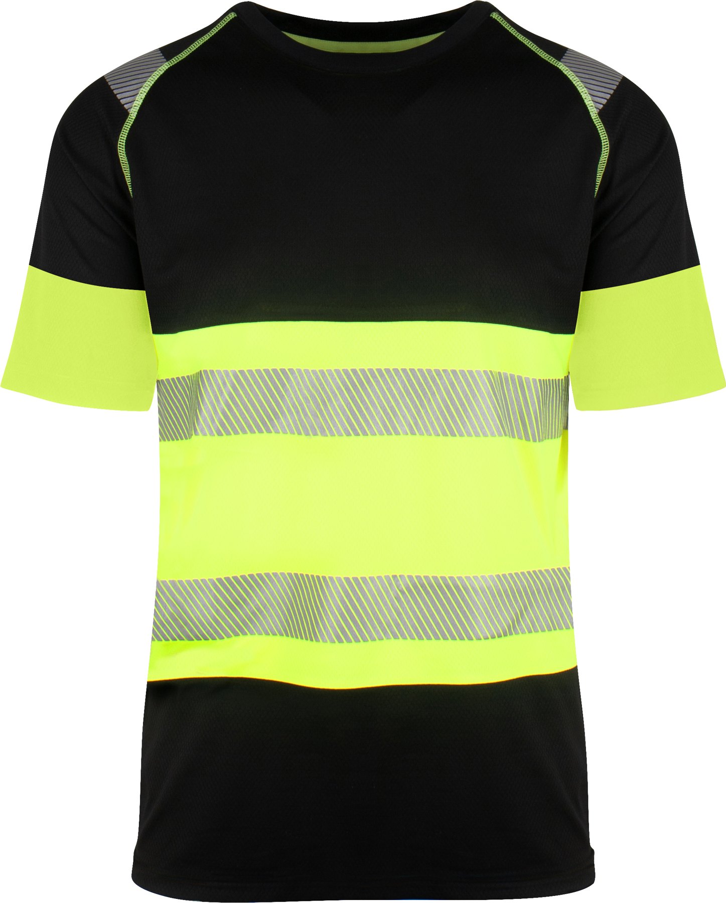 T-skjorte Varsel Kl. 1 Svart/gul Sort/Safety-gul, forfra